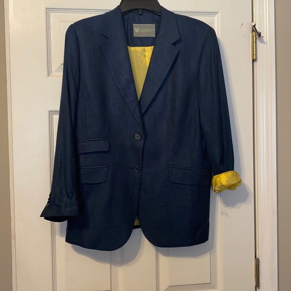 Royal Label Collection Jackets & Blazers - Royal Label NWOT denim/yellow lining blazer